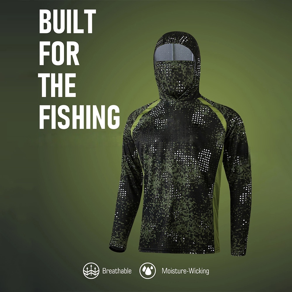 Fishing Shirt Uv Protection - MALFC Fishing Apparel Men Hood Fishing